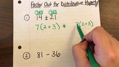 factoring with distribution property examples